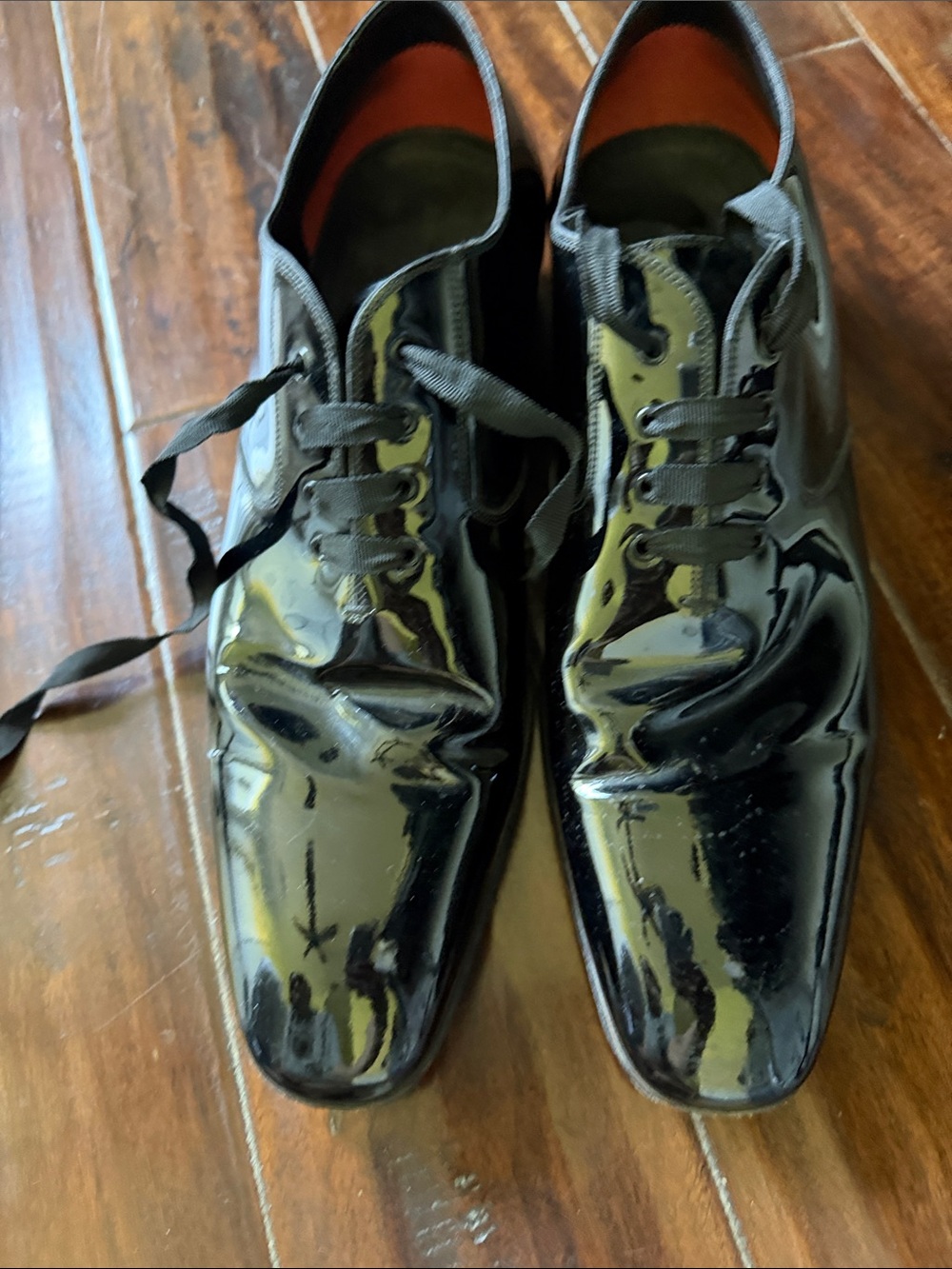 Men's Black Tom Ford Patent Lace-Up Dress Shoes